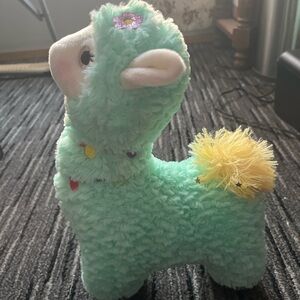 Plush Llama Toy - Green and Yellow
